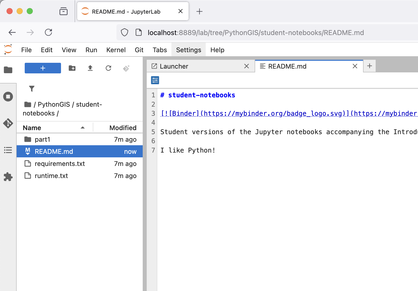 Figure A.X. Making a change to a file.