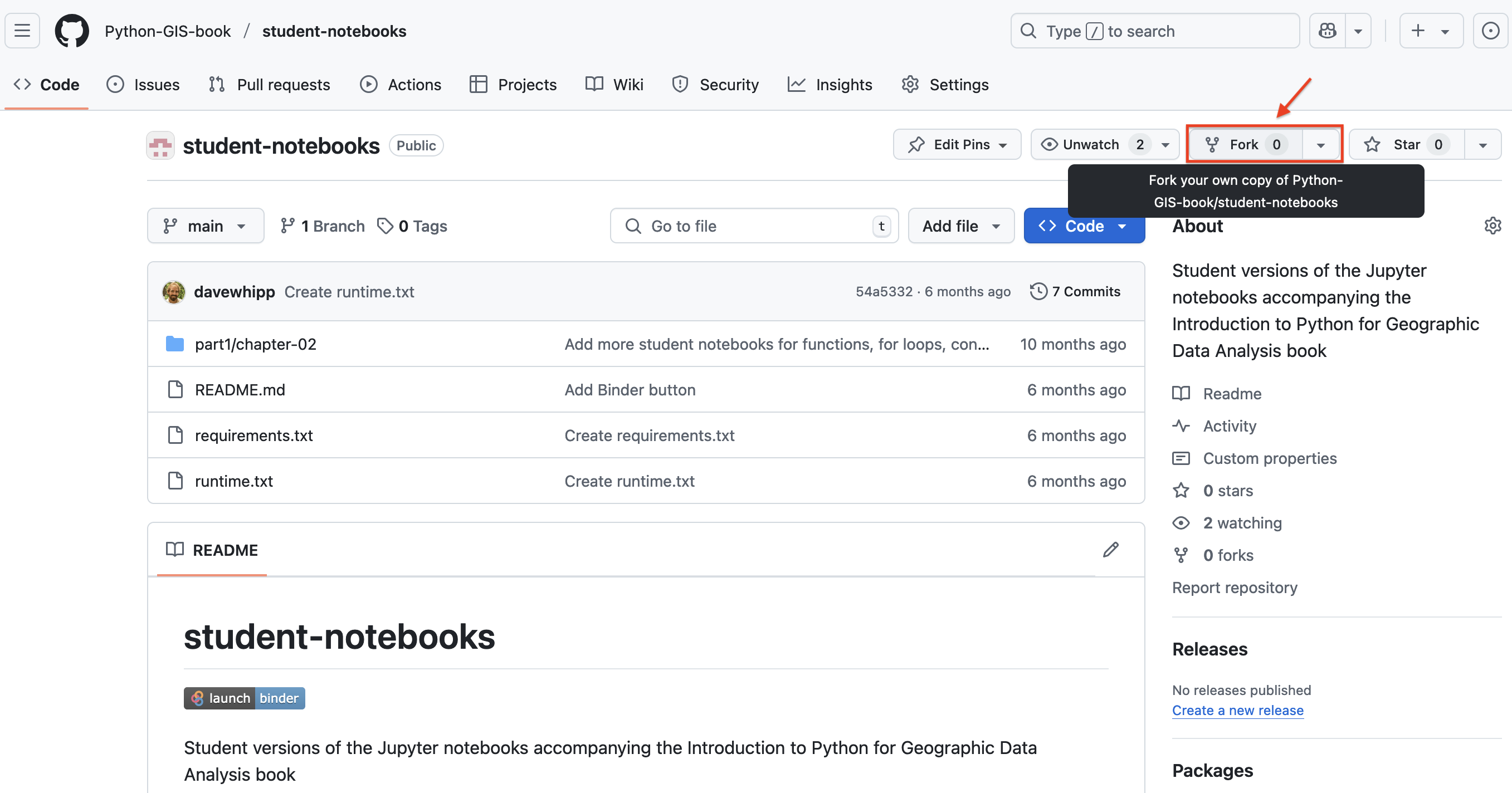 Figure A.X. Creating a for in GitHub.